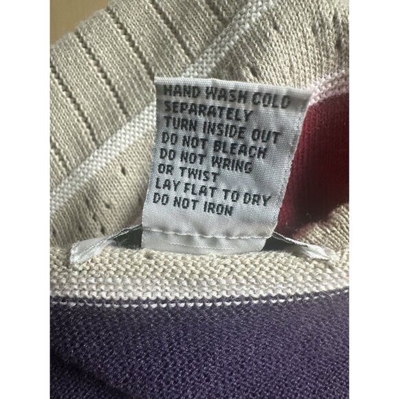 Alfred Dunner Knit Top L Floral Embroidered Cottagecore Ramie Cotton 90s L - Picture 8 of 8